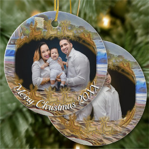 God jul Beach Family 786 Julgransprydnad Keramik