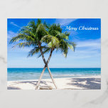 God jul Beach Handflatan träd<br><div class="desc">God jul Beach Handflatan träd Foil Helgdag vykort</div>
