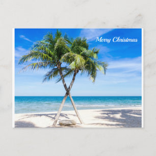 God jul Beach Handflatan träd Vykort