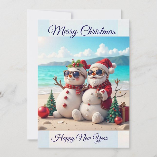 God jul Beach Julkort (Spread joy, share cheer, merry everything and a happy always!)