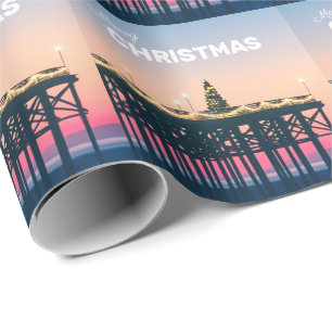 God jul Beach Pier Sunset San Diego Presentpapper