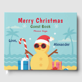 God jul Beach Santa Roligt Personalize Gästböcker