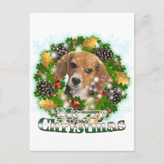 God jul Beagle Helg Vykort (Framsida)