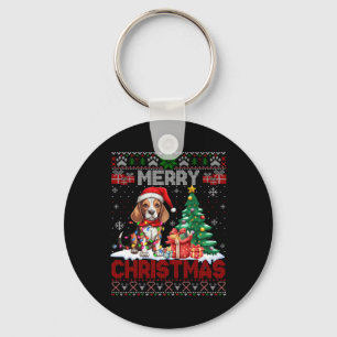 God jul Beagle Hund älskare Ugly Julafton Sweater Nyckelring