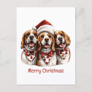 God jul Beagle Hundar Helg Vykort