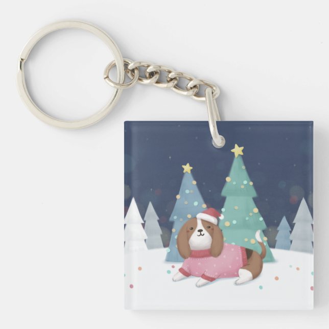 God jul: Beagle Illustration Art (Framsidan)