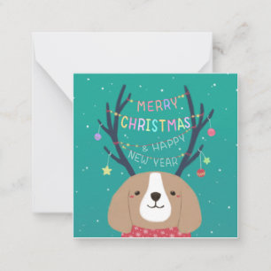 God jul: Beagle Illustration Art Anteckningskort