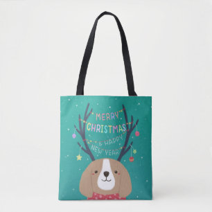 God Jul: Beagle Illustration Konst Tygkasse