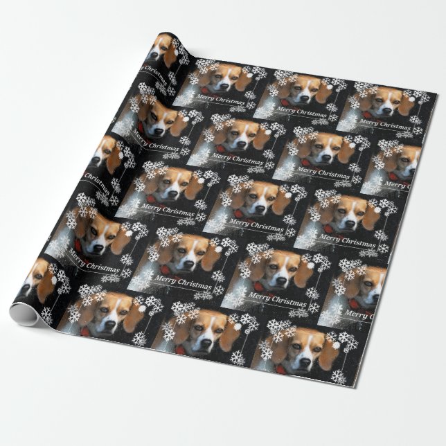 God jul Beagle Presentpapper (Utrullad)