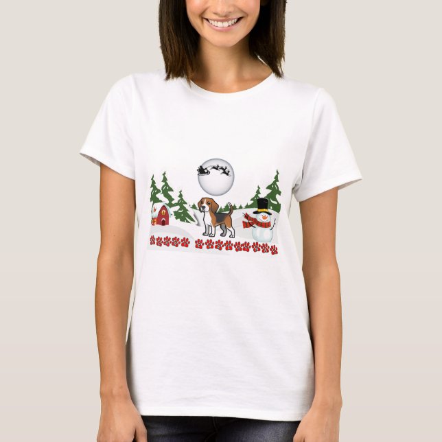 God jul Beagle Tass T Shirt (Framsida)