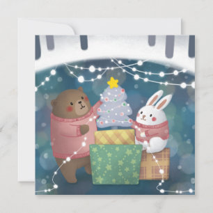 God jul: Bear & Bunny Kort