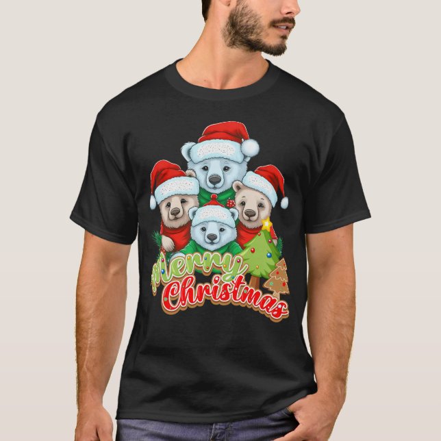 God jul Bear Familly T Shirt (Framsida)