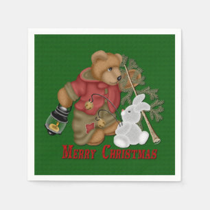 God jul Bear Helgdag Napkins Pappersservett