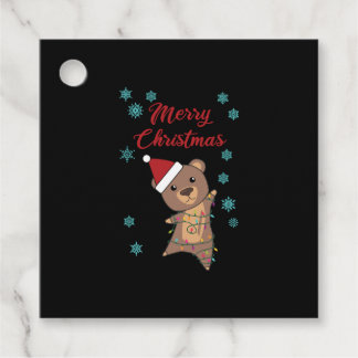 God jul Bear Snö Winter Bear Teddy Gåvor Etiketter