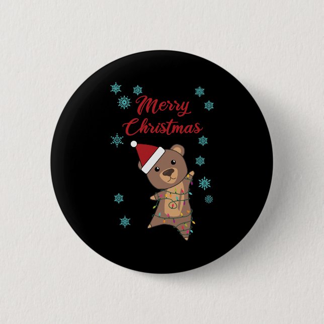 God jul Bear Snö Winter Bear Teddy Knapp (Framsida)