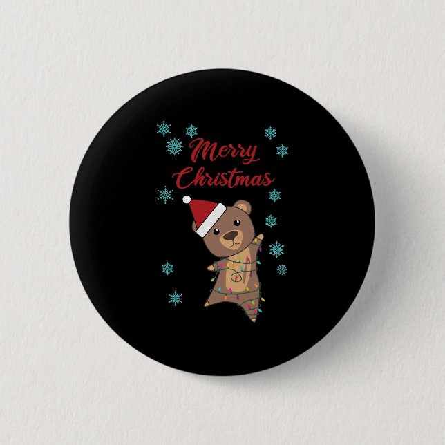God jul Bear Snö Winter Bear Teddy Knapp (Framsida)