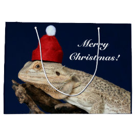 God jul Bearded Dragon Lizard - Santa Hat