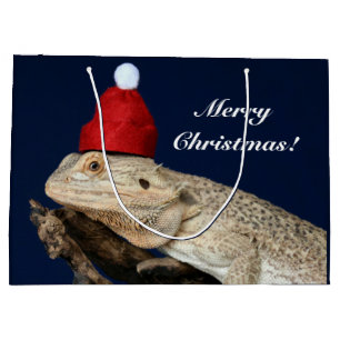 God jul Bearded Dragon Lizard - Santa Hat