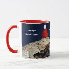 God jul Bearded Dragon Lizard - Santa Hat Mugg
