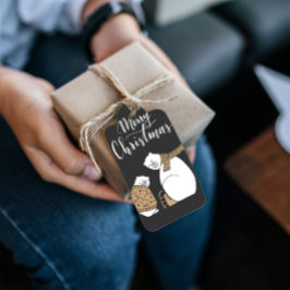 God jul Bears Black Juletiketters Presentetikett