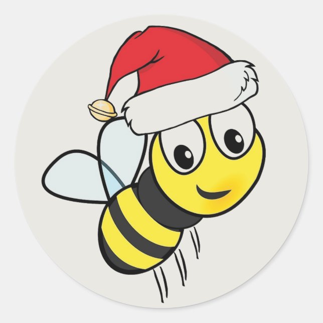God jul Bee Runt Klistermärke (Framsida)