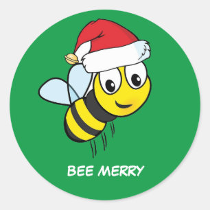 God jul Bee Runt Klistermärke