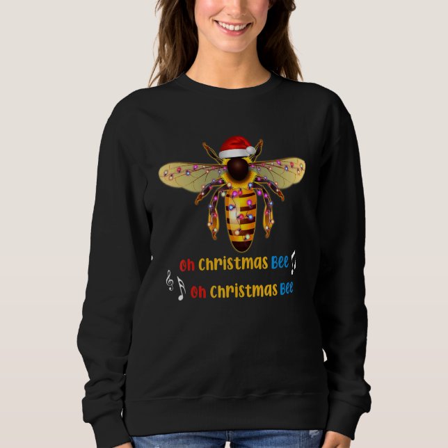 God jul Bee Santa Hat Light jul Musi T Shirt (Framsida)