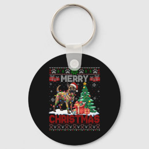 God jul belgisk Malinois Hund älskare ugly Xm Nyckelring