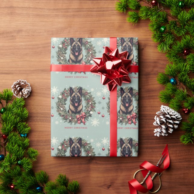 God jul belgisk Malinois Hund Julafton Presentpapper (Julgåva)