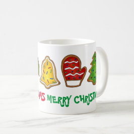 God jul Bell Snögubbe Mitten Träd Cookie Kaffemugg