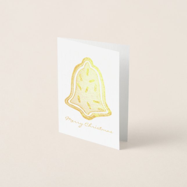God jul Bell Sugar Cookie Sprinkles Julafton Folierat Kort (Framsida)