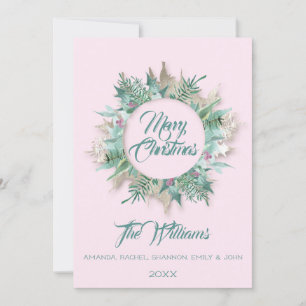 God jul Belly Teal Monogram Mint Rosa VIP Inbjudningar