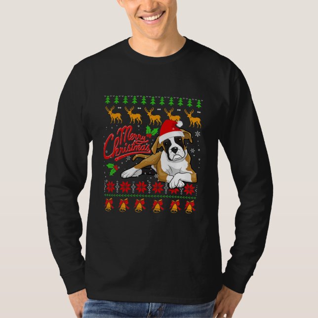 God Jul Belysning Fula Boxare Jul  T Shirt (Framsida)