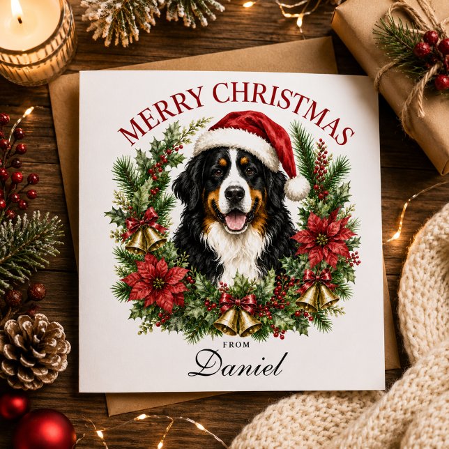 God Jul Berner Sennenhund Familj Kort (Skapare uppladdad)