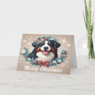 God jul Bernese Mountain Hund Hund Julafton Helgkort