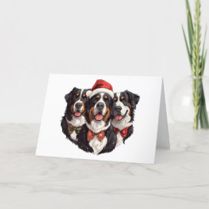 God jul Bernese Mountain Hundar Helgkort