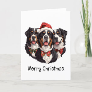 God jul Bernese Mountain Hundar Helgkort