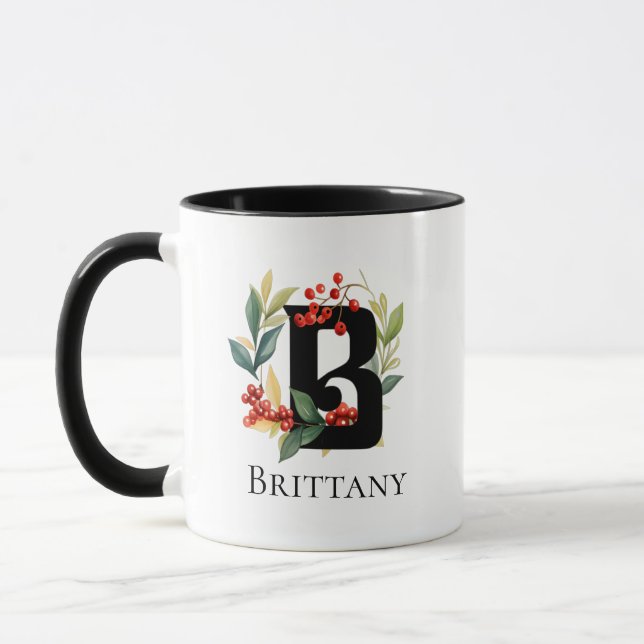 God jul, berries Monogram Brev B Mugg (Vänster)