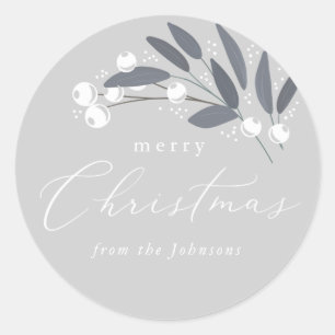 God jul Berries Sticker Runt Klistermärke