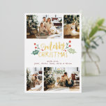 God jul Berry Foliage Family Photo Collage<br><div class="desc">God jul Berry Foliage Family Photo Collage Foil Helgdag Card</div>