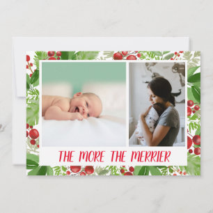 God jul Berry   Foto för födelsemeddelande Julkort