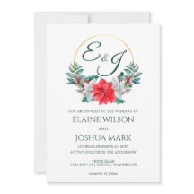 God jul Berry Poinsettia Wandemonogram Bröllop