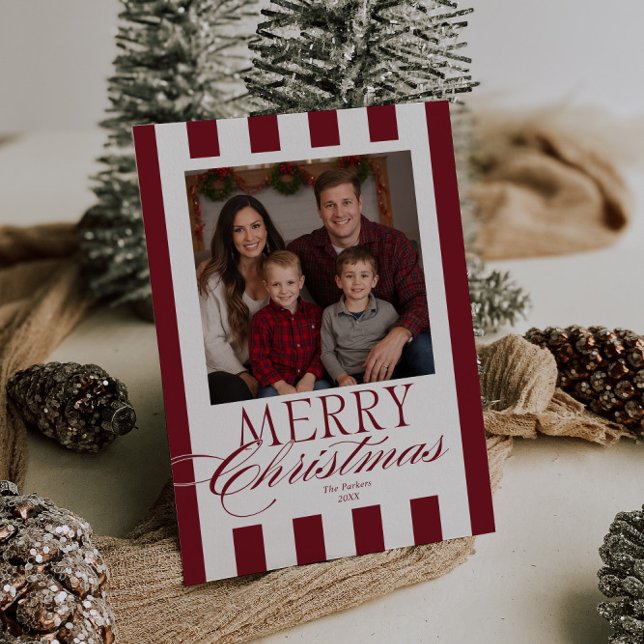 God jul Berry Red Rand Julkort (Skapare uppladdad)