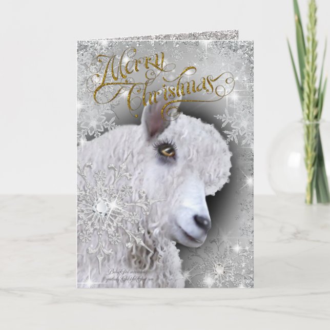 God jul Bevackra Angora Goat | BabyGirl Helgkort (Framsida)