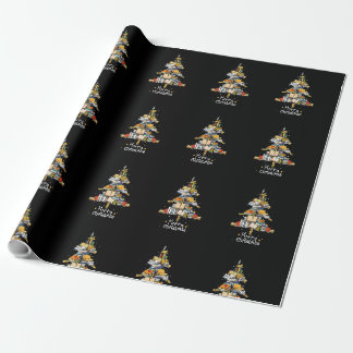 God jul Bibliotek Träd Cute Bok Älskare Libra Presentpapper