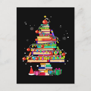 God Jul Biblioteksgran Helg Vykort