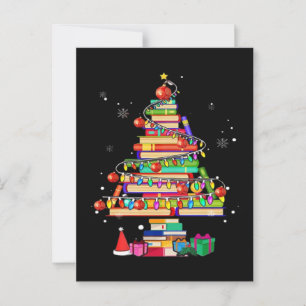 God Jul Biblioteksgran Vykort