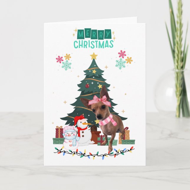 God jul Bidi-kortet Chihuahua Meddelande (Framsida)
