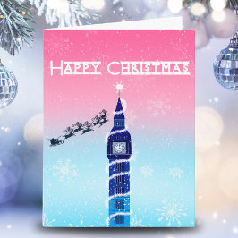 God jul Big Ben med tomten Kort