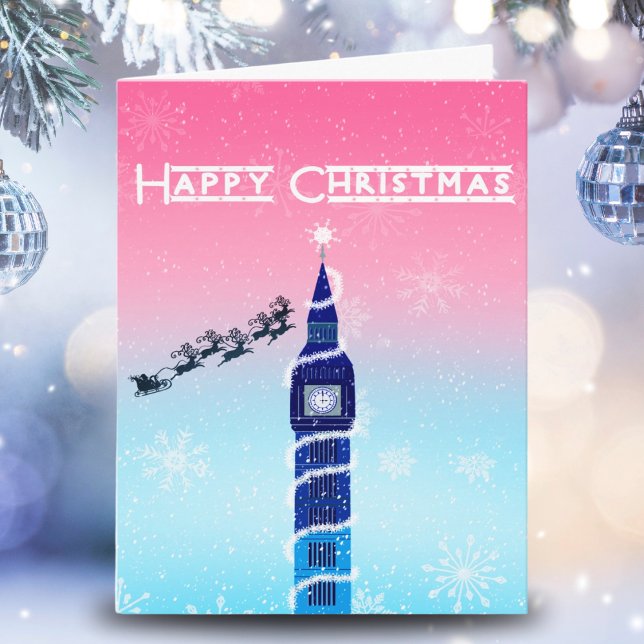 God jul Big Ben med tomten Kort (Skapare uppladdad)